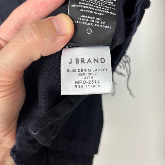 J Brand Slim Denim Jacket Medium Faith Dark Wash Coated Denim JB000897 - Picture 12 of 13